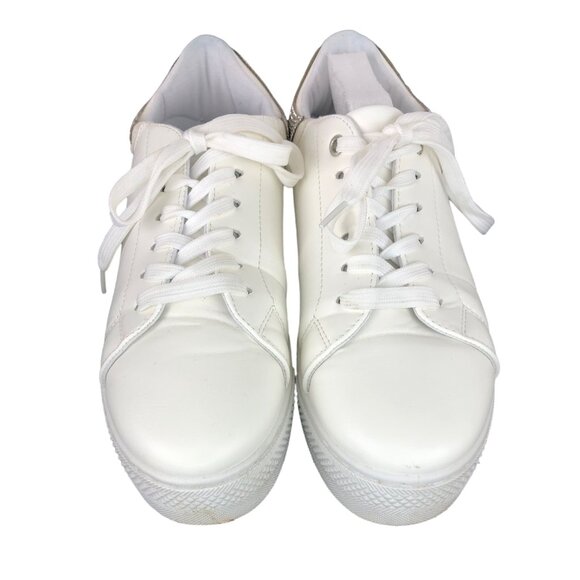 Qupid Womens Size 8 White & Silver Rhinestones Platform Sneakers - Picture 7 of 14